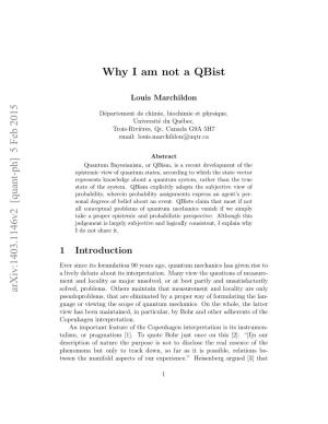 Why I Am Not a Qbist