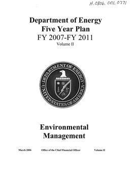 Department of Energy Five Year Plan Environmental Management