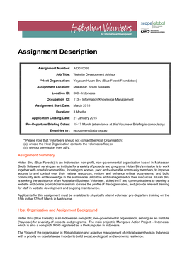 Assignment Description