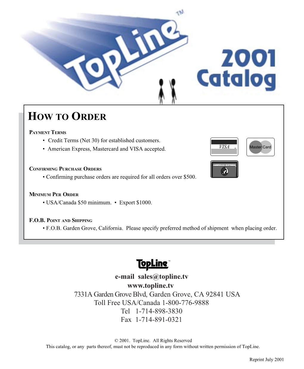 Topline 2001 Catalog