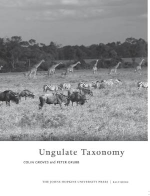 Ungulate Taxonomy Colin Groves and Peter Grubb
