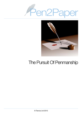 The Pursuit of Penmanship