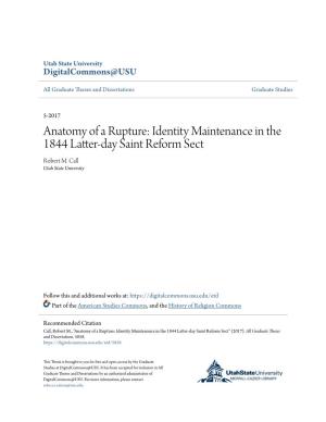 Identity Maintenance in the 1844 Latter-Day Saint Reform Sect Robert M