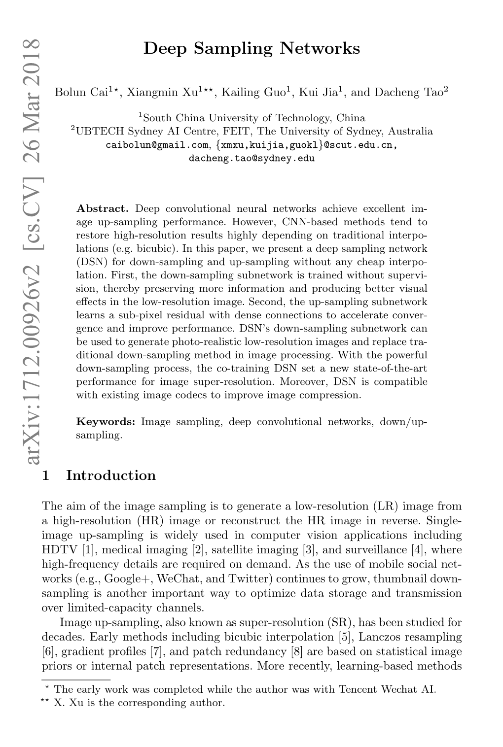 Deep Sampling Networks