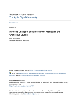 Historical Change of Seagrasses in the Mississippi and Chandeleur Sounds