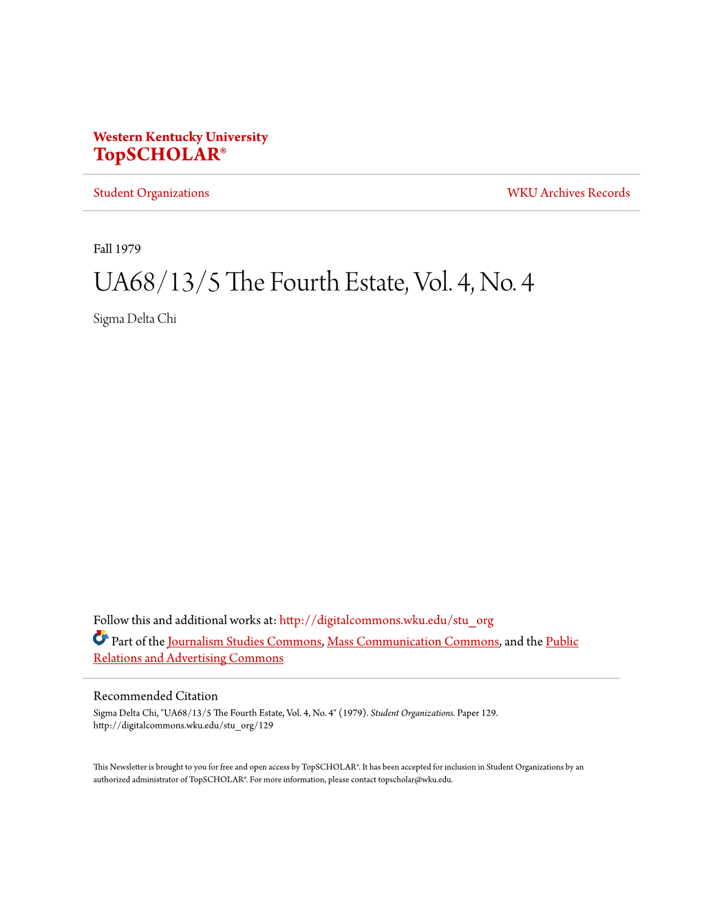 UA68/13/5 the Fourth Estate, Vol. 4, No. 4