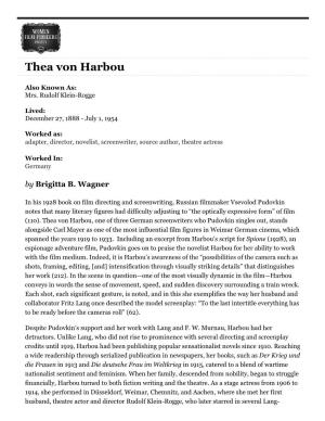 Thea Von Harbou