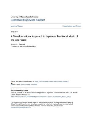 A Transformational Approach to Japanese Traditional Music of the Edo Period