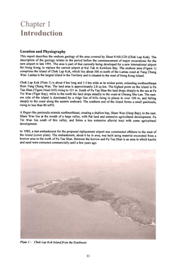 Location and Physiography This Report Describesthe Onshoregeology of the Areacovered by Sheet9-NE-C/D (Chek Lap Kok)