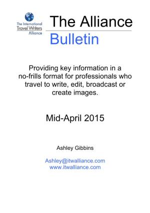 Alliance Bulletin Mid April 2015