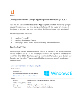 Getting Started with Google App Engine on Windows (7, 8, 8.1)