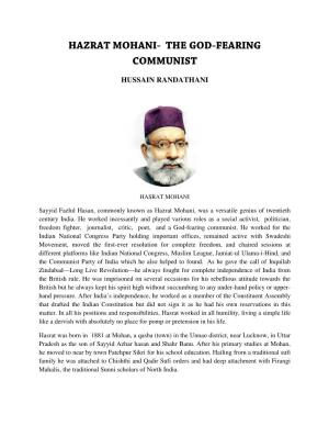 Hazrat Mohani- the God-Fearing Communist