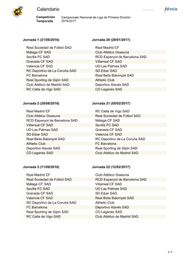 Calendario 15/07/2016