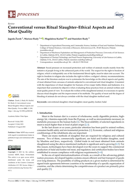 Conventional Versus Ritual Slaughter–Ethical Aspects and Meat Quality