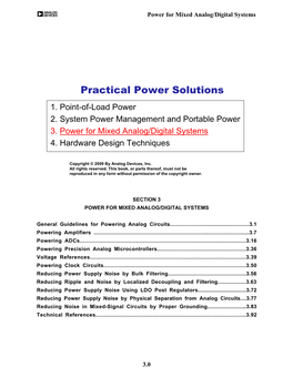 Section 3 Power for Mixed Analog/Digital Systems