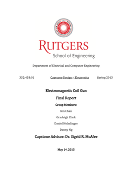 Electromagnetic Coil Gun Final Report Capstone Advisor