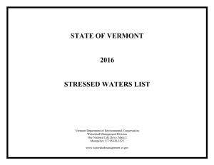 2016 Stressed Waters List Page 1 of 10 Stressed Waters List