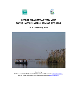 Report on a Ramsar Team Visit to the Hawizeh Marsh Ramsar Site, Iraq