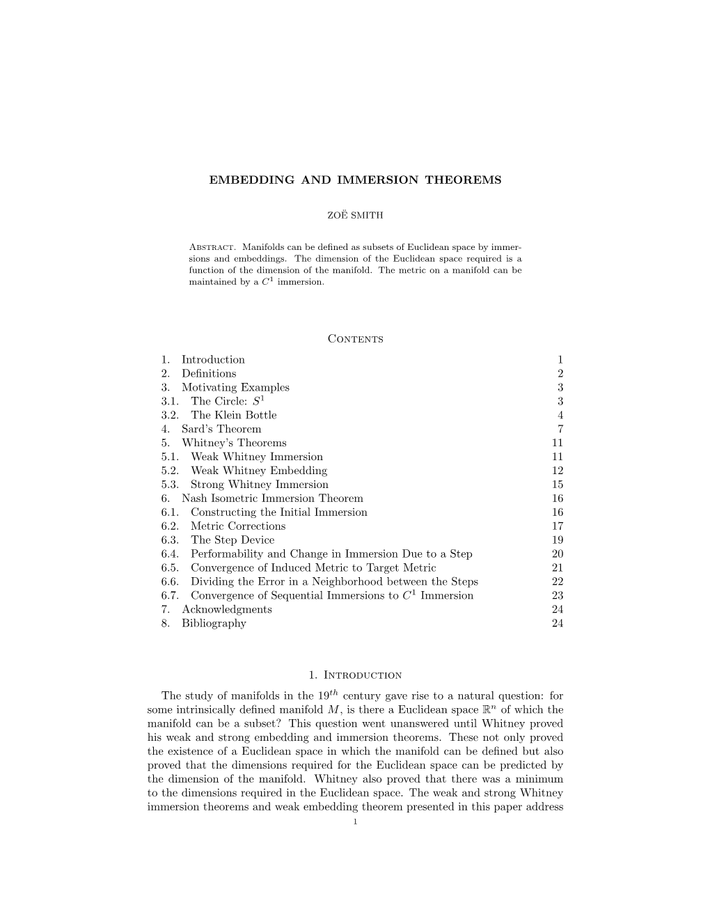 Embedding and Immersion Theorems