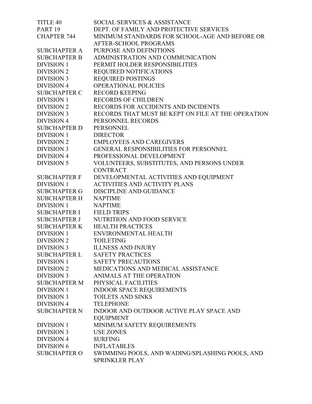 Minimum Standards for School-Age and Before Or After