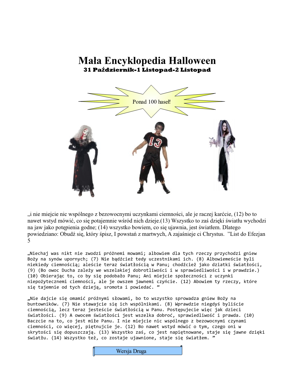 Mała Encyklopedia Halloween 31 Paź Dziernik-1 Listopad-2 Listopad