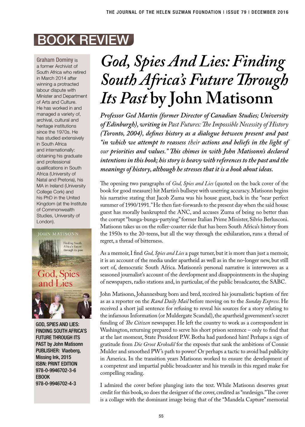 God, Spies and Lies: Finding South Africa's Future Through Its Past By