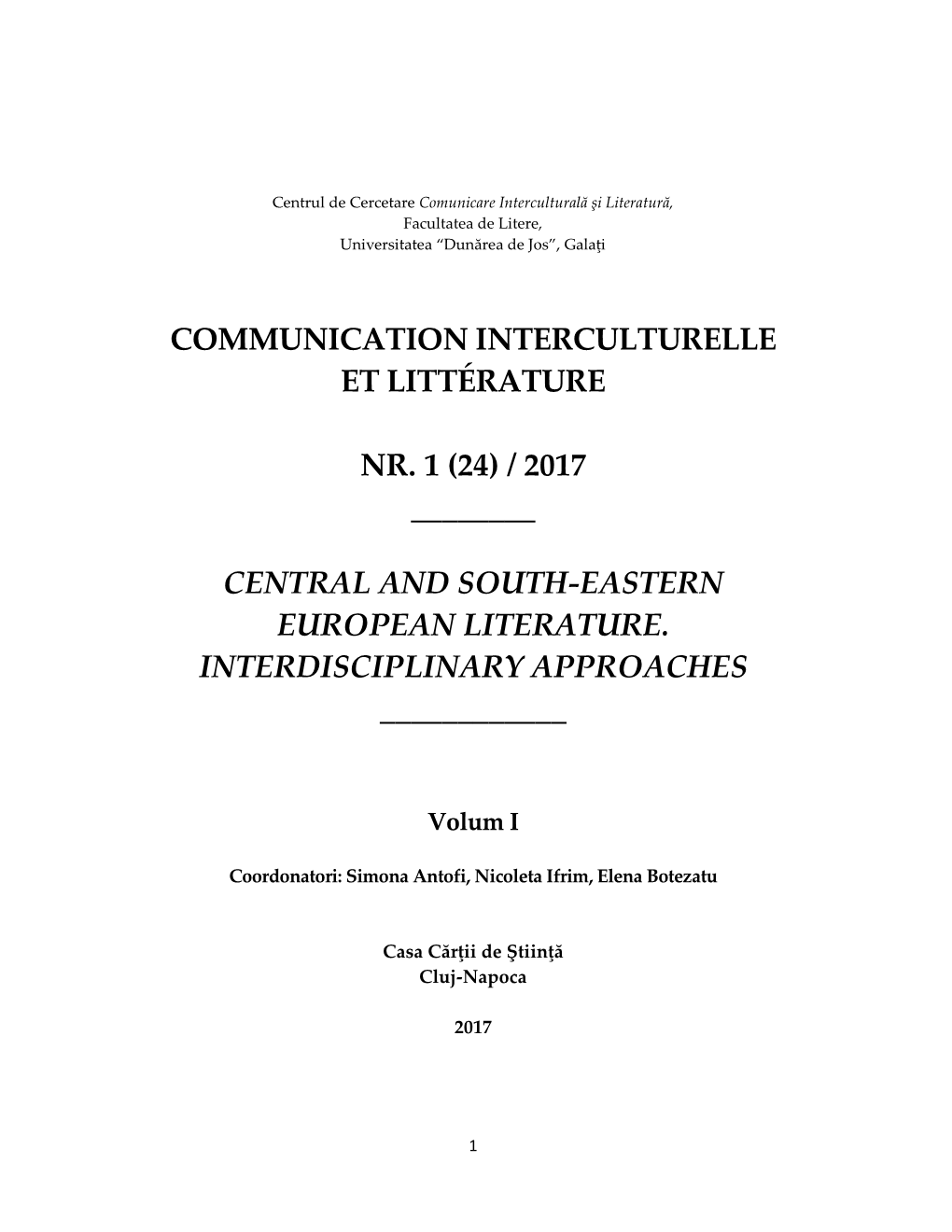 Communication Interculturelle Et Littérature