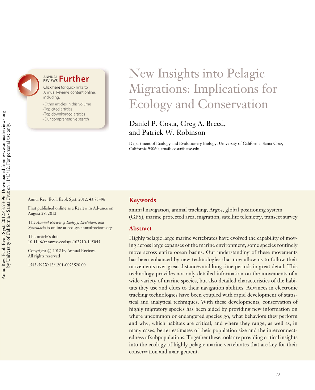 New Insights Into Pelagic Migrations: Implications for Ecology and Conservation