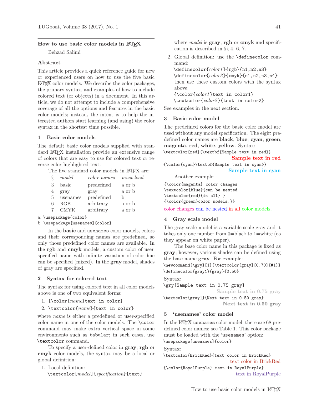 Tugboat, Volume 38 (2017), No. 1 41 How to Use Basic Color Models In