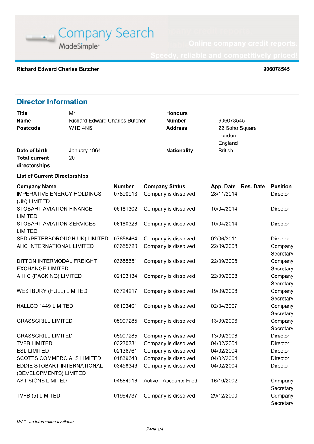 Online Company Credit Reports. Speedy, Reliable and Competitively Priced!