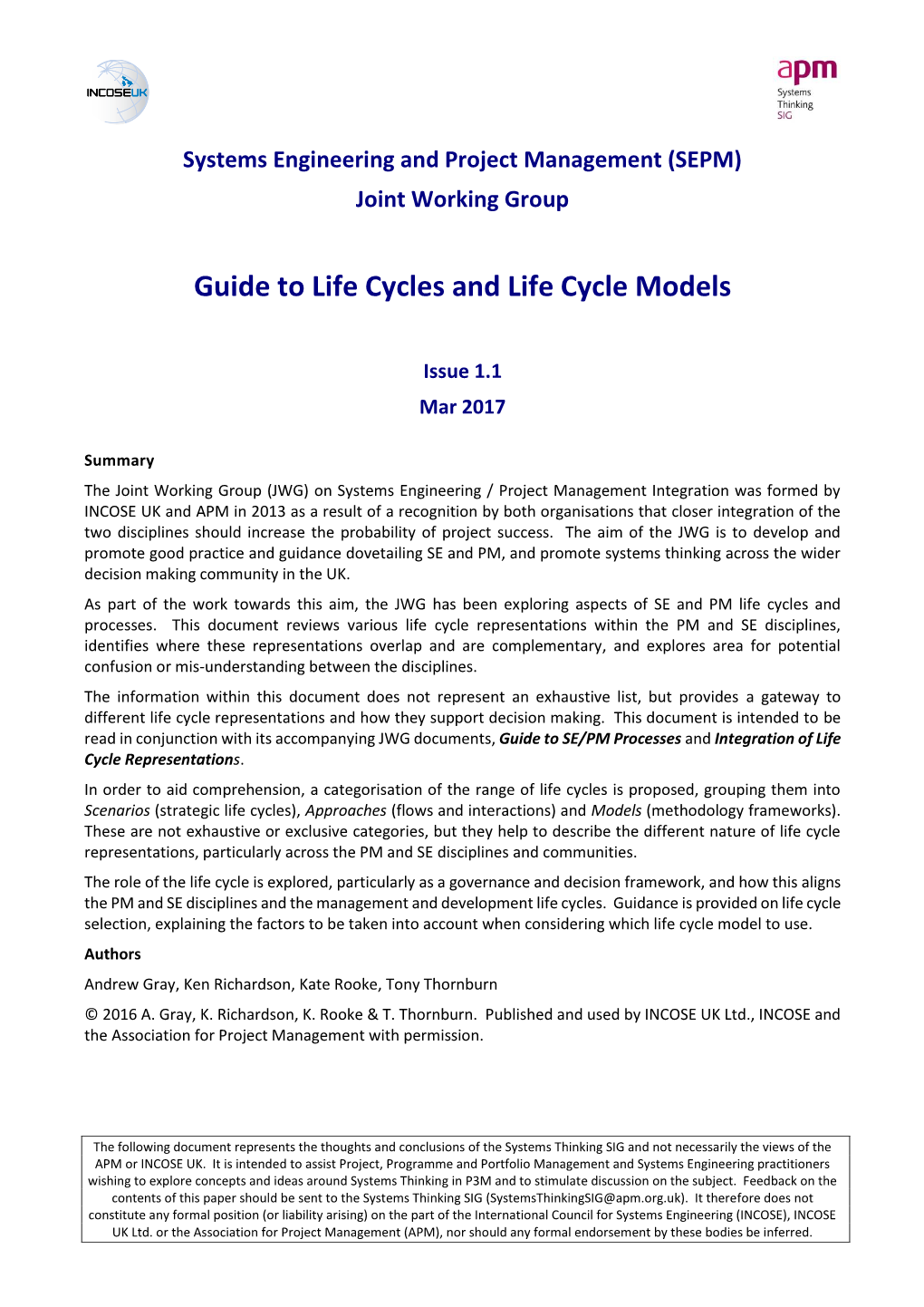 Guide to Life Cycles and Life Cycle Models