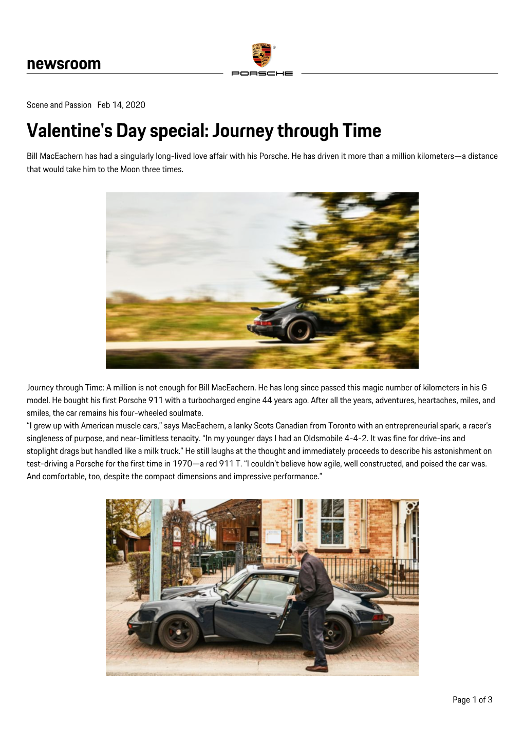 Valentine's Day Special: Journey Through Time Bill Maceachern Has Had a Singularly Long-Lived Love Affair with His Porsche
