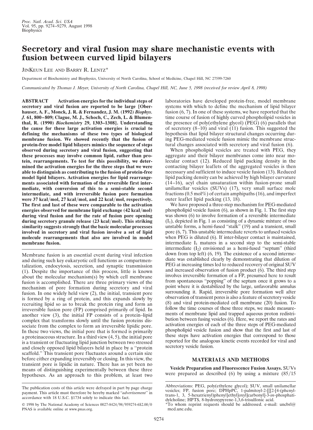 Secretory and Viral Fusion May Share Mechanistic Events with Fusion Between Curved Lipid Bilayers