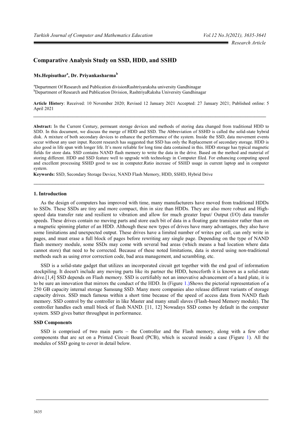 Comparative Analysis Study on SSD, HDD, and SSHD