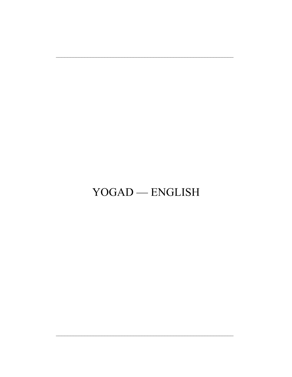 Yogad — English