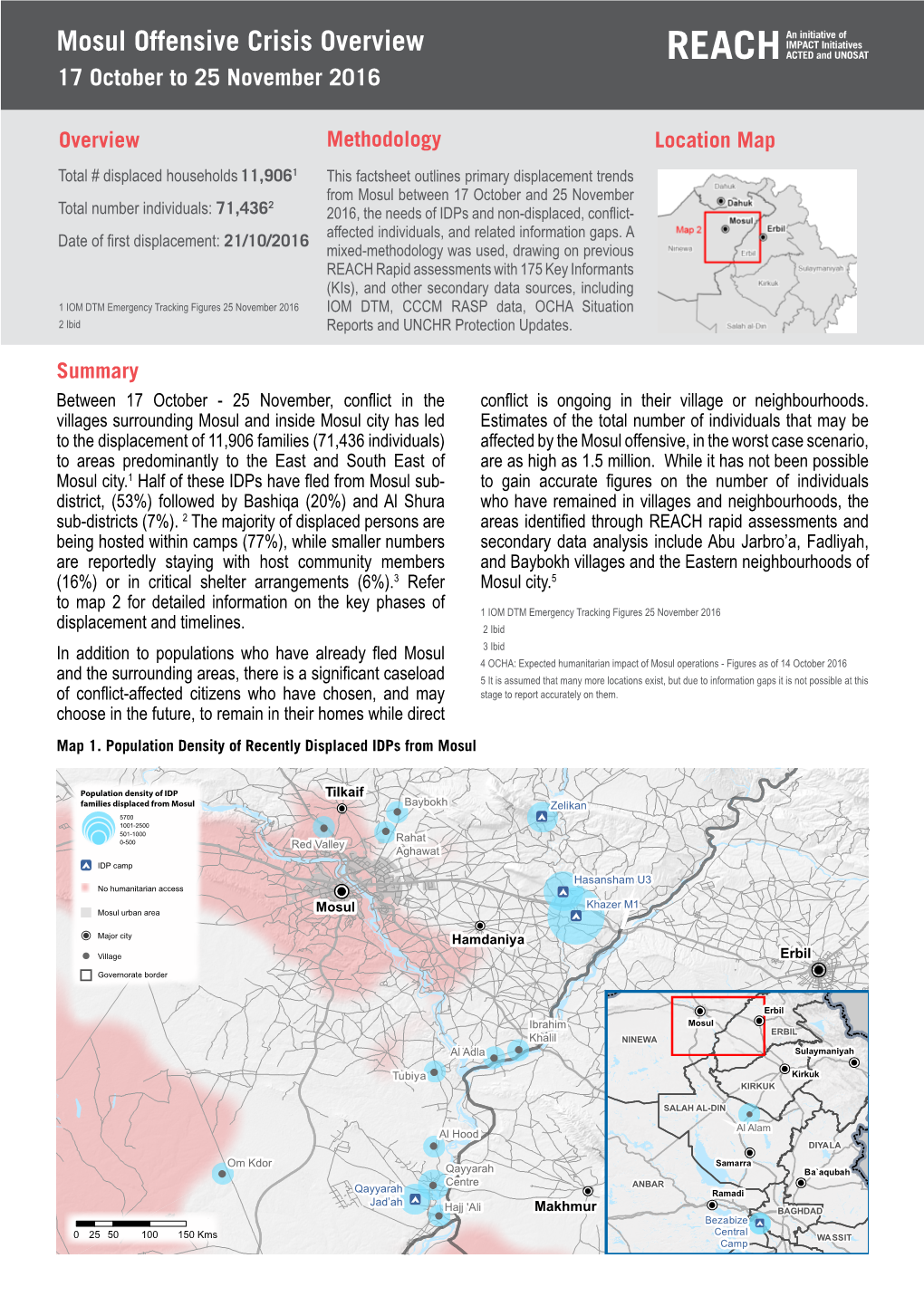Mosul Offensive Crisis Overview 17 October to 25 November 2016