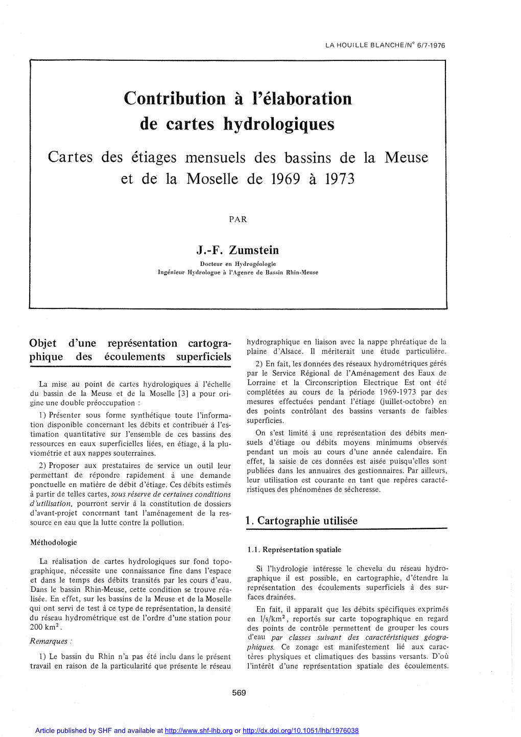 Élaboration De Cartes Hydrologiques. Cartes Des Étiages Mensuels Des