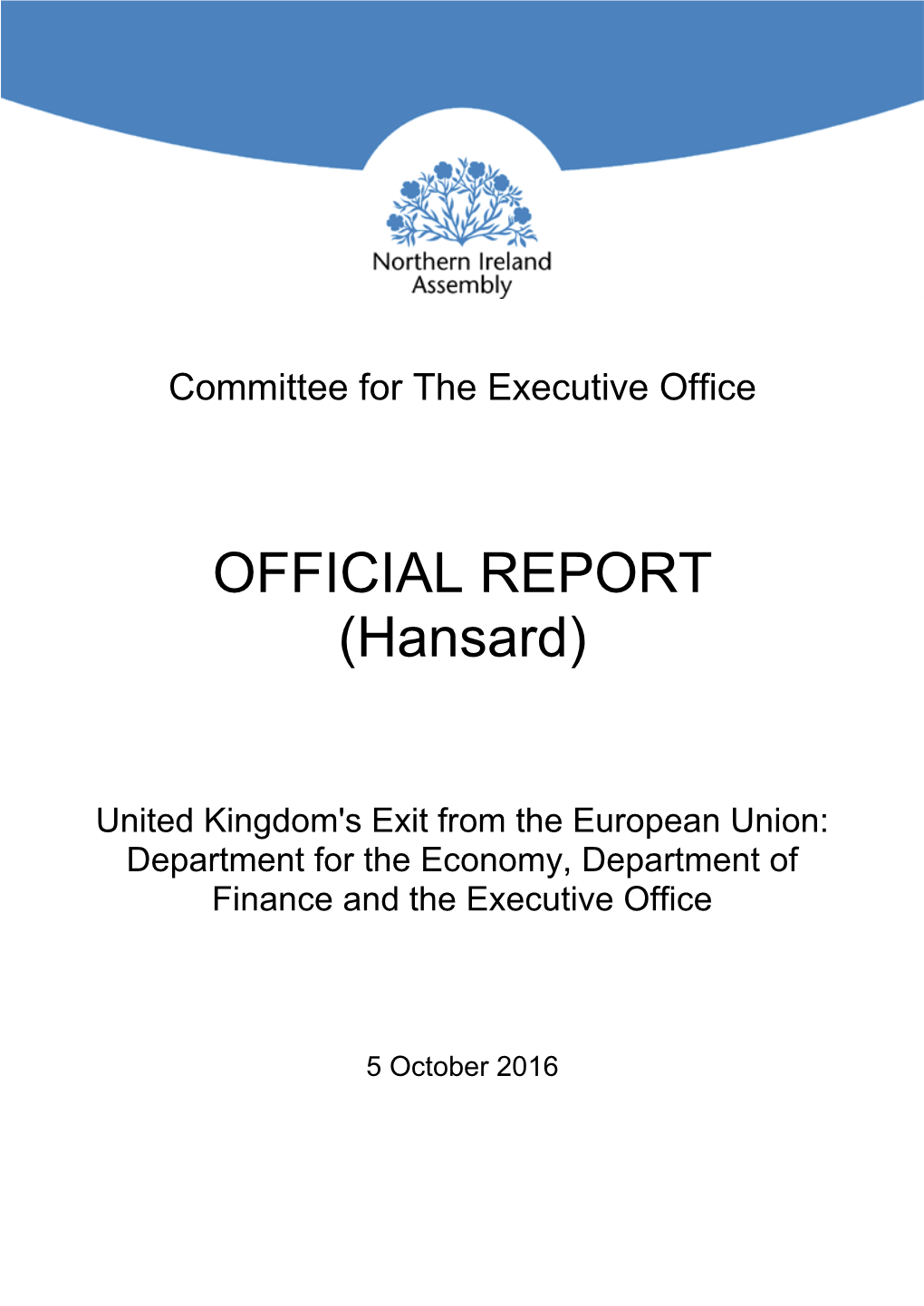 OFFICIAL REPORT (Hansard)