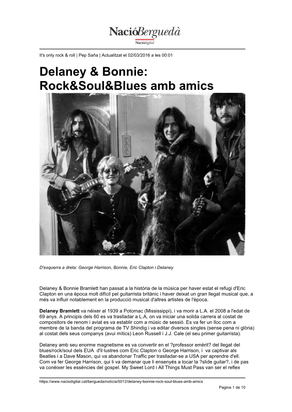 Delaney & Bonnie: Rock&Soul&Blues Amb Amics