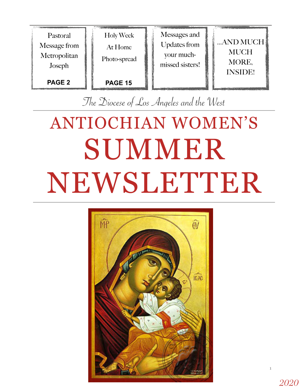 Summer Newsletter 2020