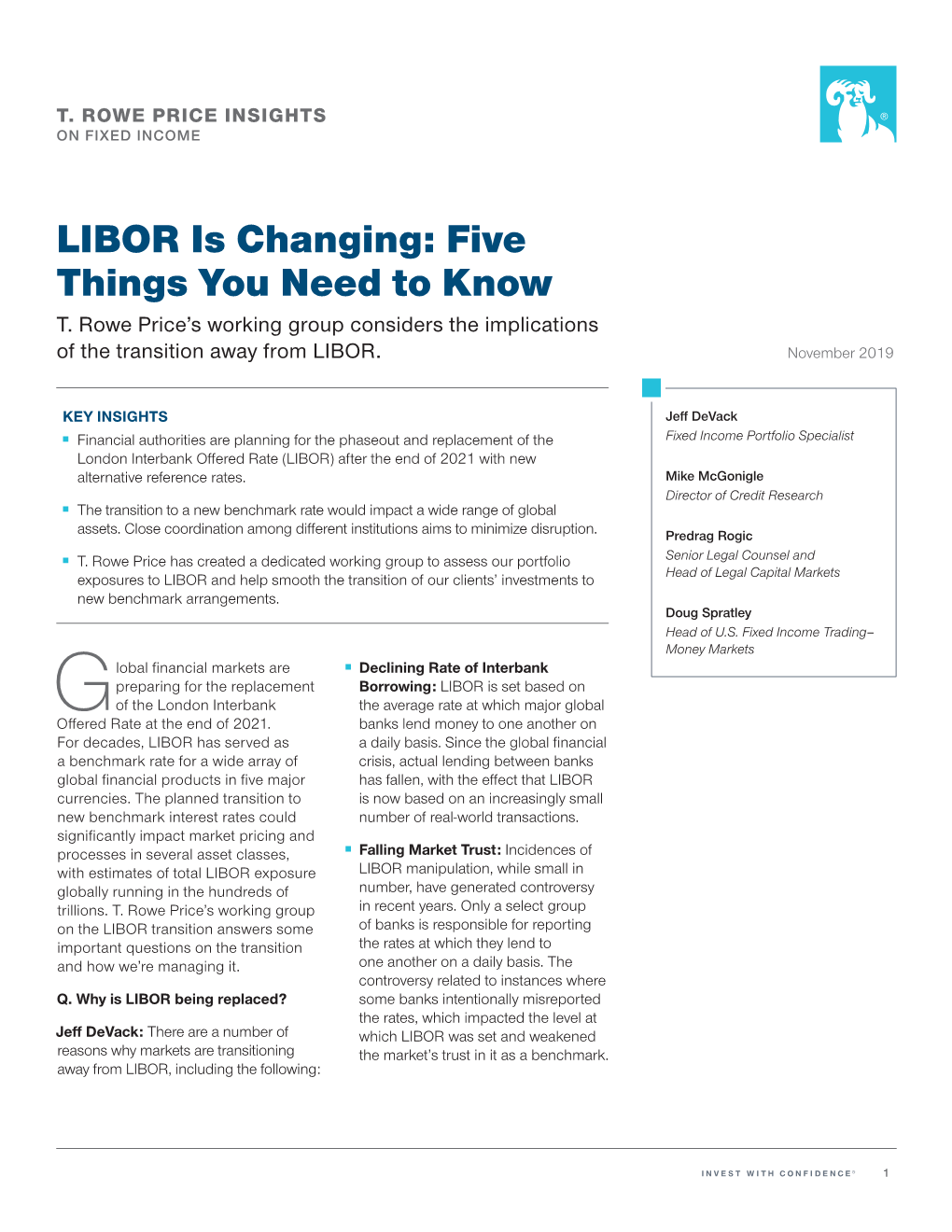 LIBOR Is Changing: Five Things You Need to Know T