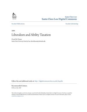 Liberalism and Ability Taxation David M