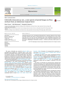 Coltriciella Minuscula Sp. Nov., a New Species of Poroid Fungus on Pinus Merkusii from an Indonesian Tropical Forest