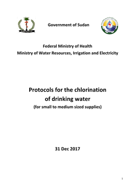 Protocols for the Chlorination of Drinking Water (For Small to Medium Sized Supplies)