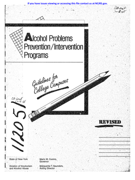Cohol Problems , Prevention/Intervention • Programs