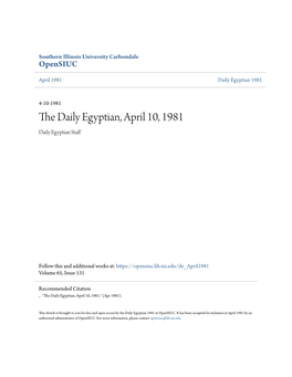 The Daily Egyptian, April 10, 1981