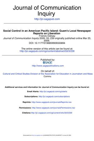 Inquiry Journal of Communication