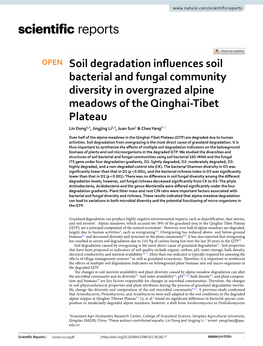 Soil Degradation Influences Soil Bacterial and Fungal Community Diversity in Overgrazed Alpine Meadows of the Qinghai-Tibet Plat