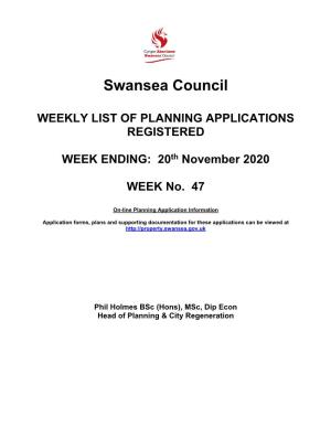 Applications for Week Ending 20 November 2020