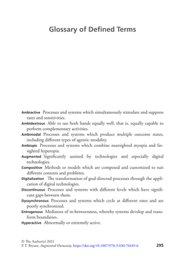 Glossary of Defined Terms